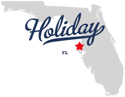 Map of Florida marking auto repair in Holiday